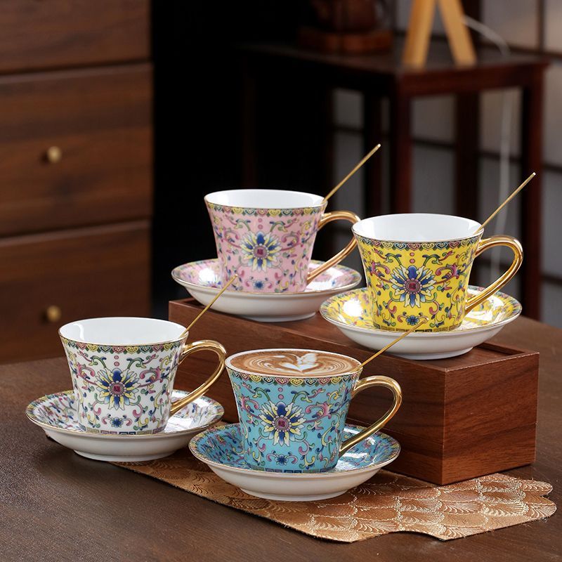 Coffee Tea English - 180 ml Avrupa tarzı Seramik Kahve