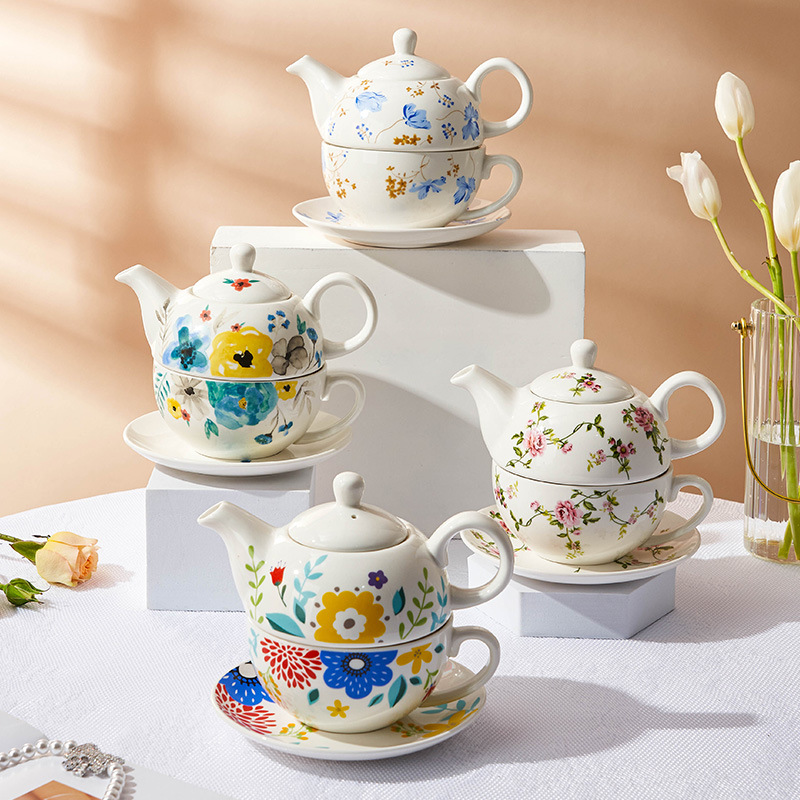 Coffee Tea English - Anne Oğul Çaydanlık Seti, İngiliz Seramik