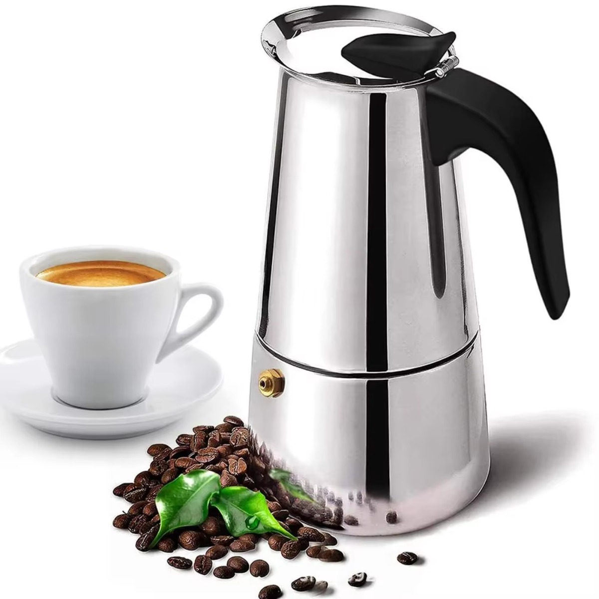 Coffee Tea Home - Taşınabilir Mocha Kahve Demliği Paslanmaz Çelik