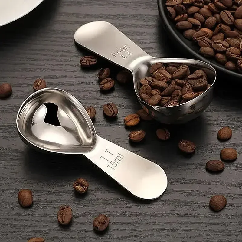Coffee Tea Catering - Paslanmaz Çelik Kahve Ölçüm Kepçesi Öğütülmüş