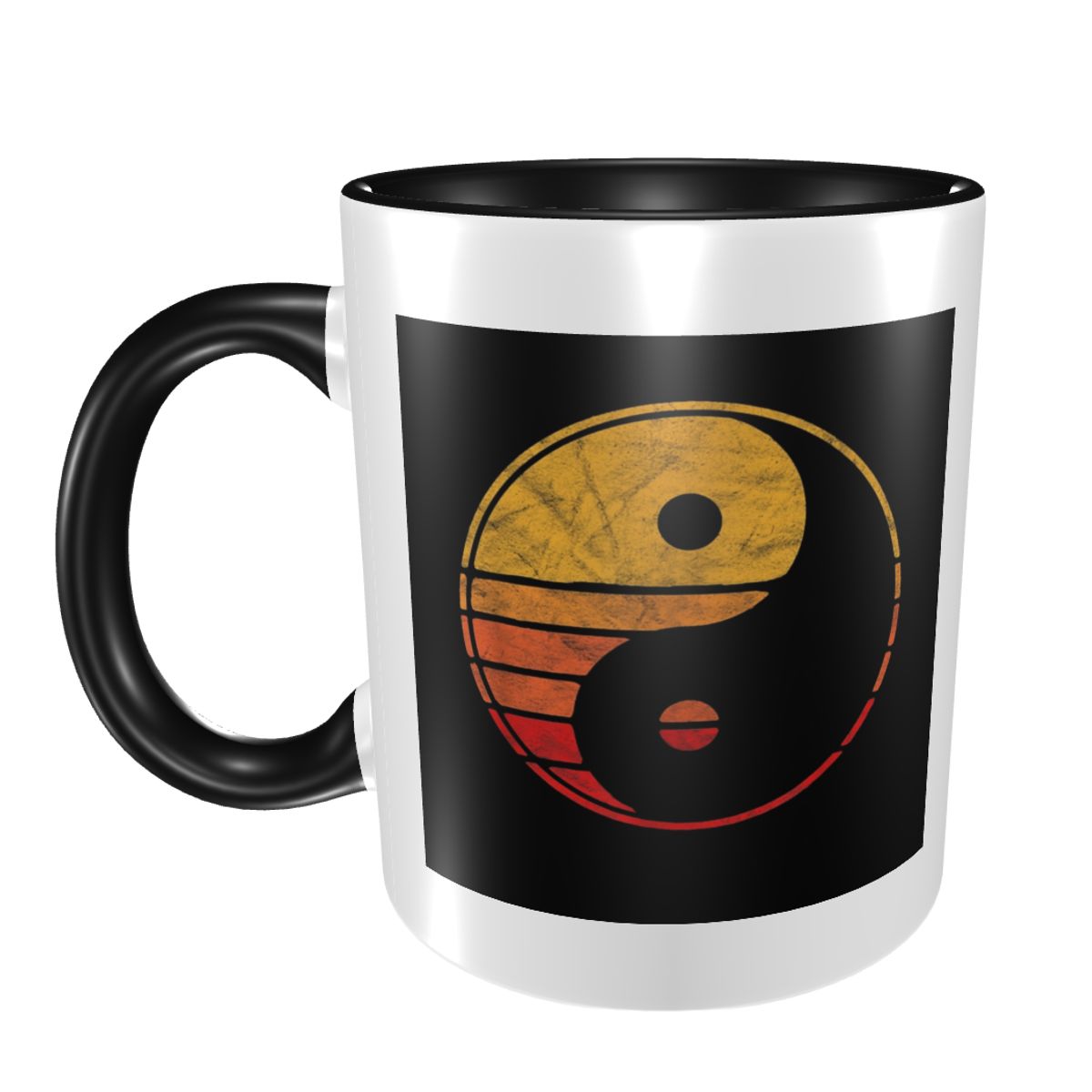 Coffee Tea Yin Yang - Mizah Vintage Yin Yang 80'ler Minimalist