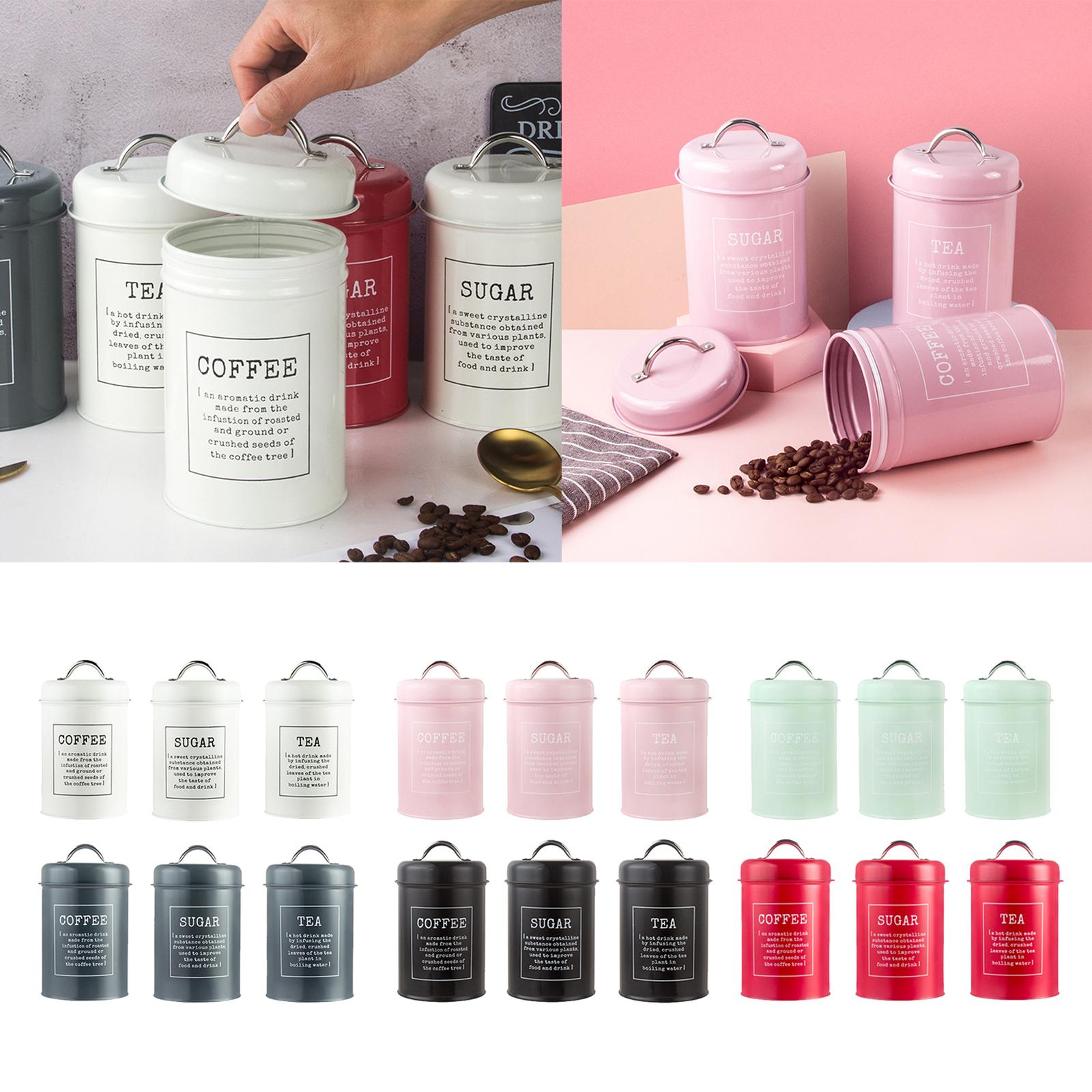 Coffee Tea Canister Set - 3 adet 1200ml Hava Geçirmeyen Mutfak