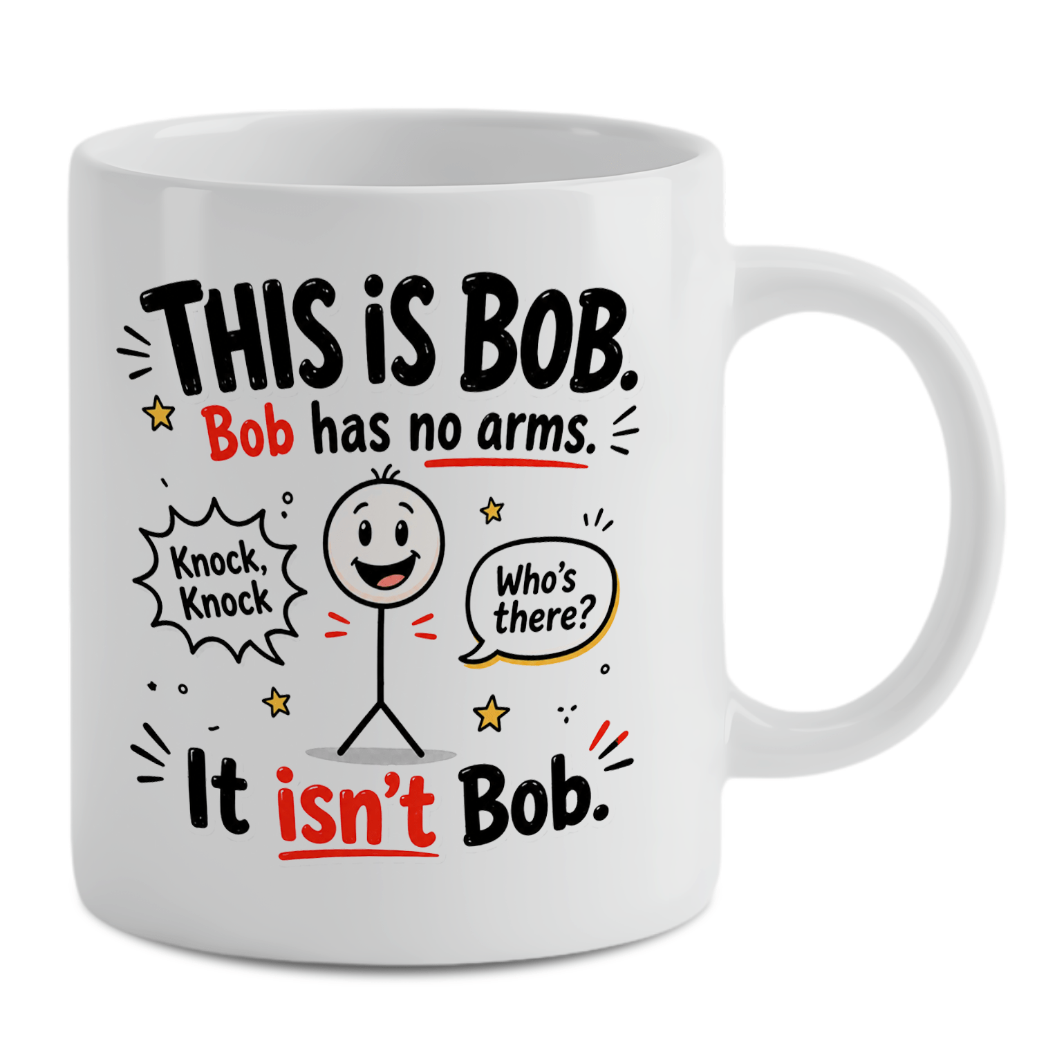 Coffee Tea Jokes - Komik Beyaz Seramik Kahve Kupası –