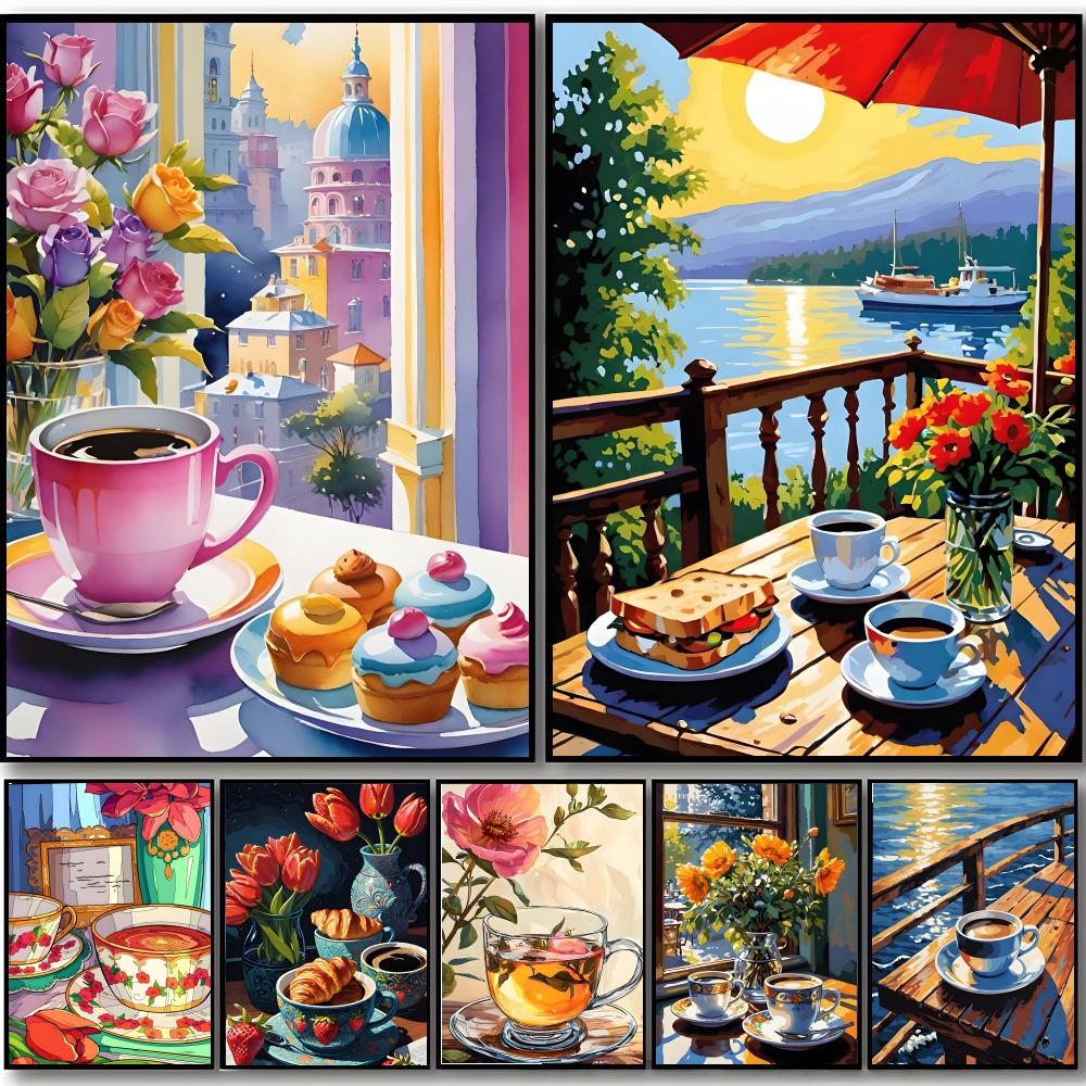 Coffee Tea Poster - Tatlı Rahat Narin Sanat A-Öğleden Sonra