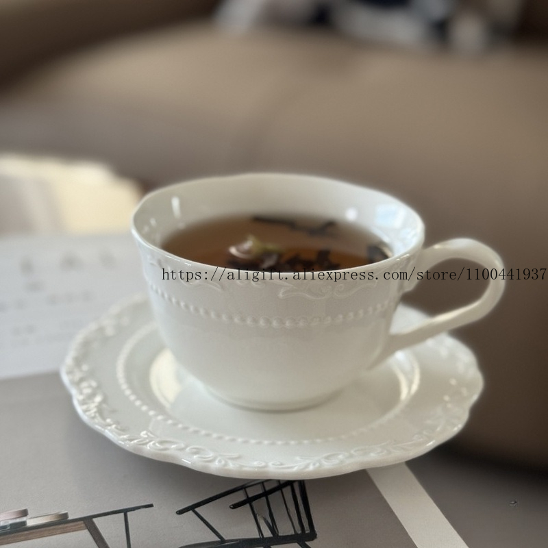 Coffee Tea Catering - Fransız Işık Lüks Kabartmalı Çiçek Kahve
