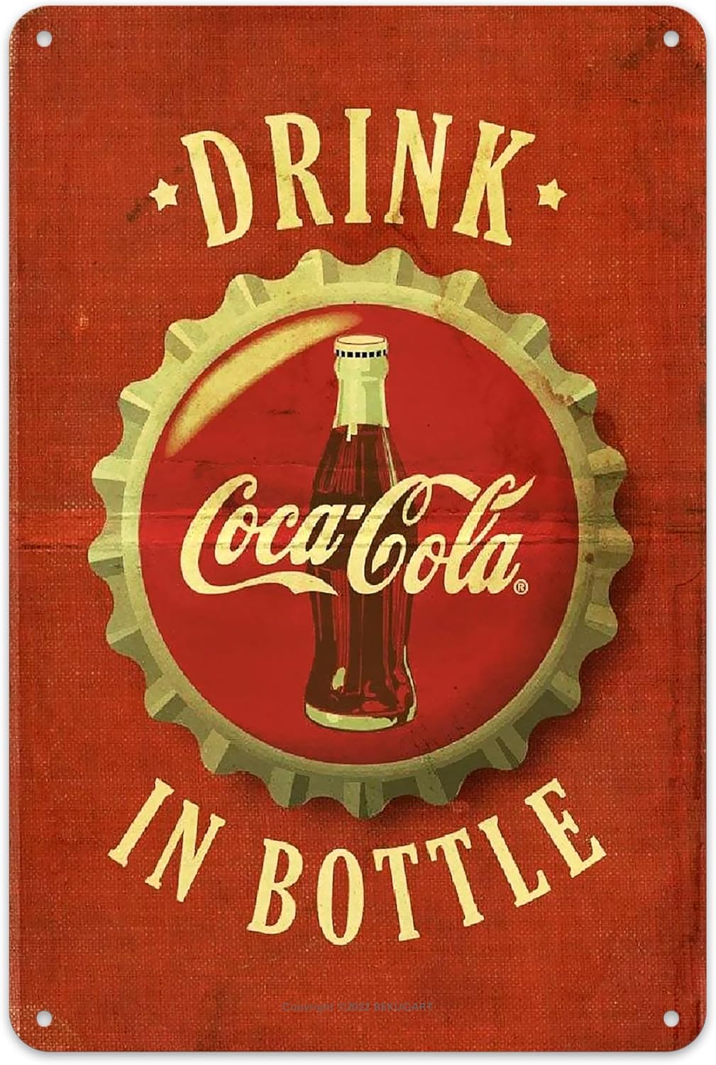 Coffee Tea Poster - Vintage Coca Metal Duvar Sanatı -