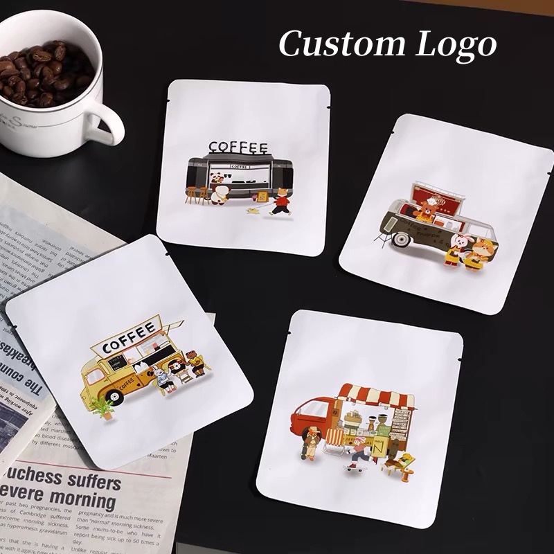 Coffee Tea Day - 100 adet Özelleştirilmiş Kare Çay Poşetleri,