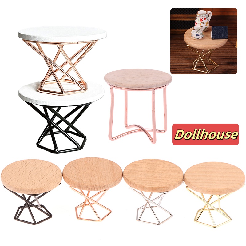 Coffee Tea Home - 1/12 Dollhouse Simülasyon Sehpa Yuvarlak Çay