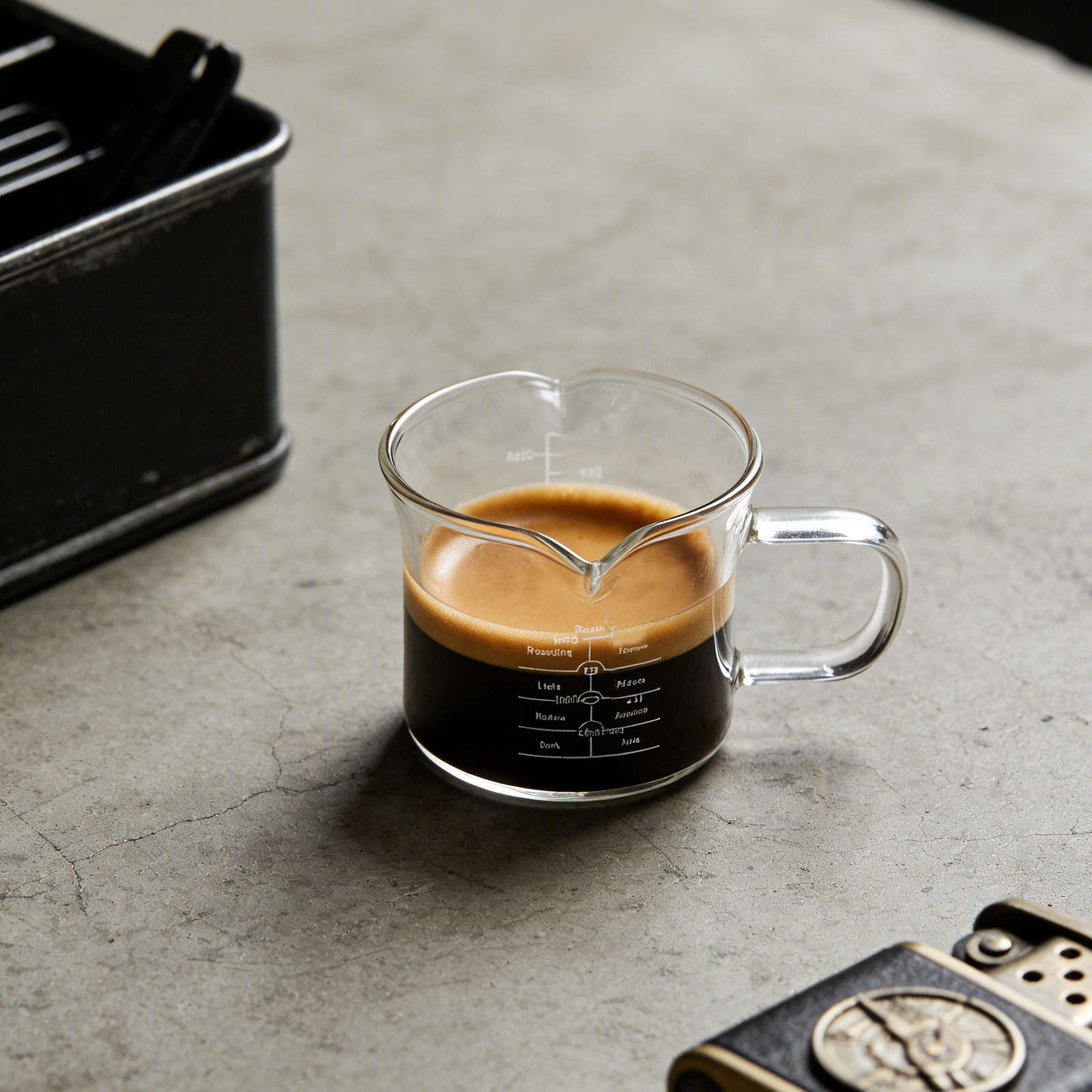 Coffee Tea Cups - Çift Ağızlı Cam Ölçü Kabı 100Ml