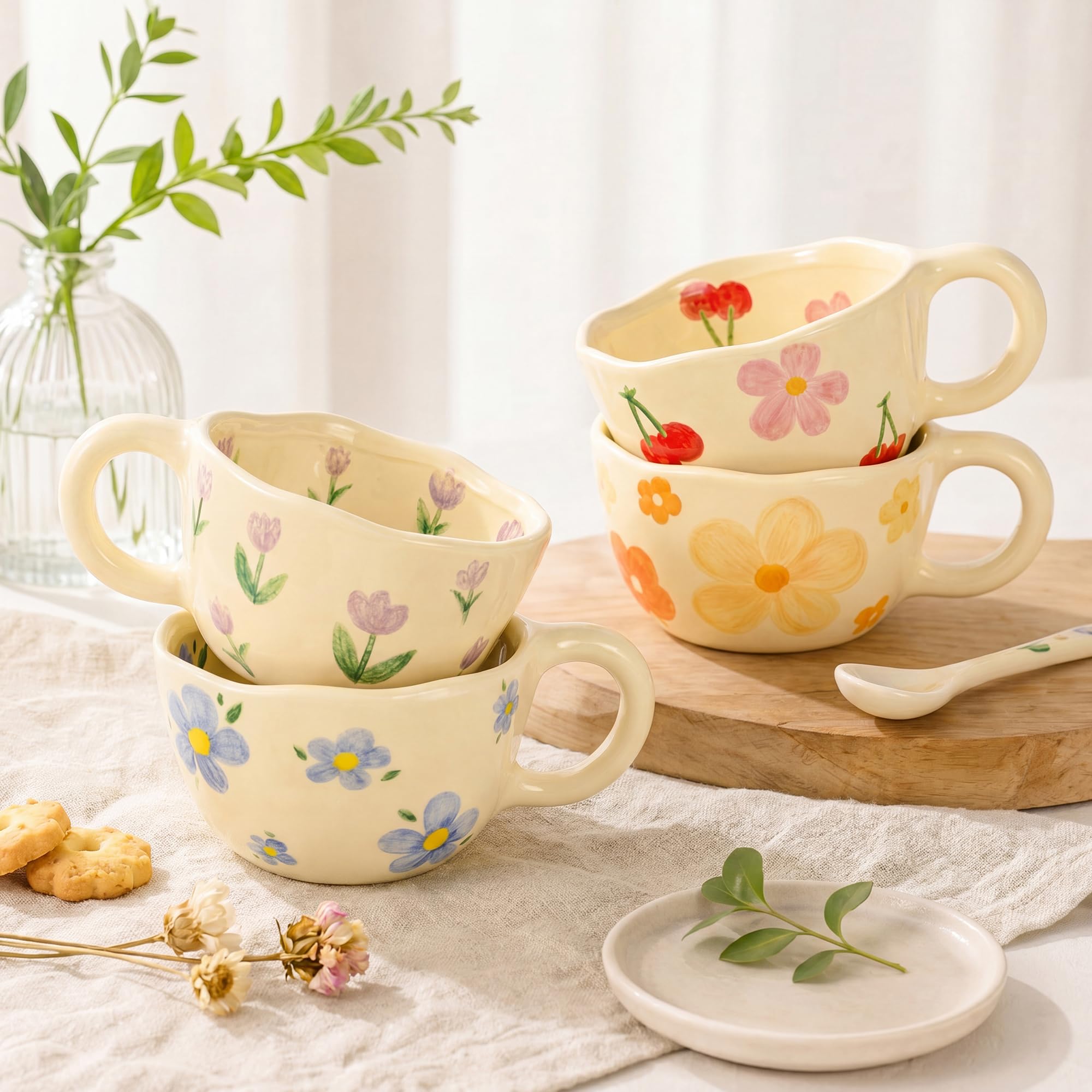 4'lü Paket Sevimli El Boyaması - Coffee Tea Love incelemesi ve fiyatı