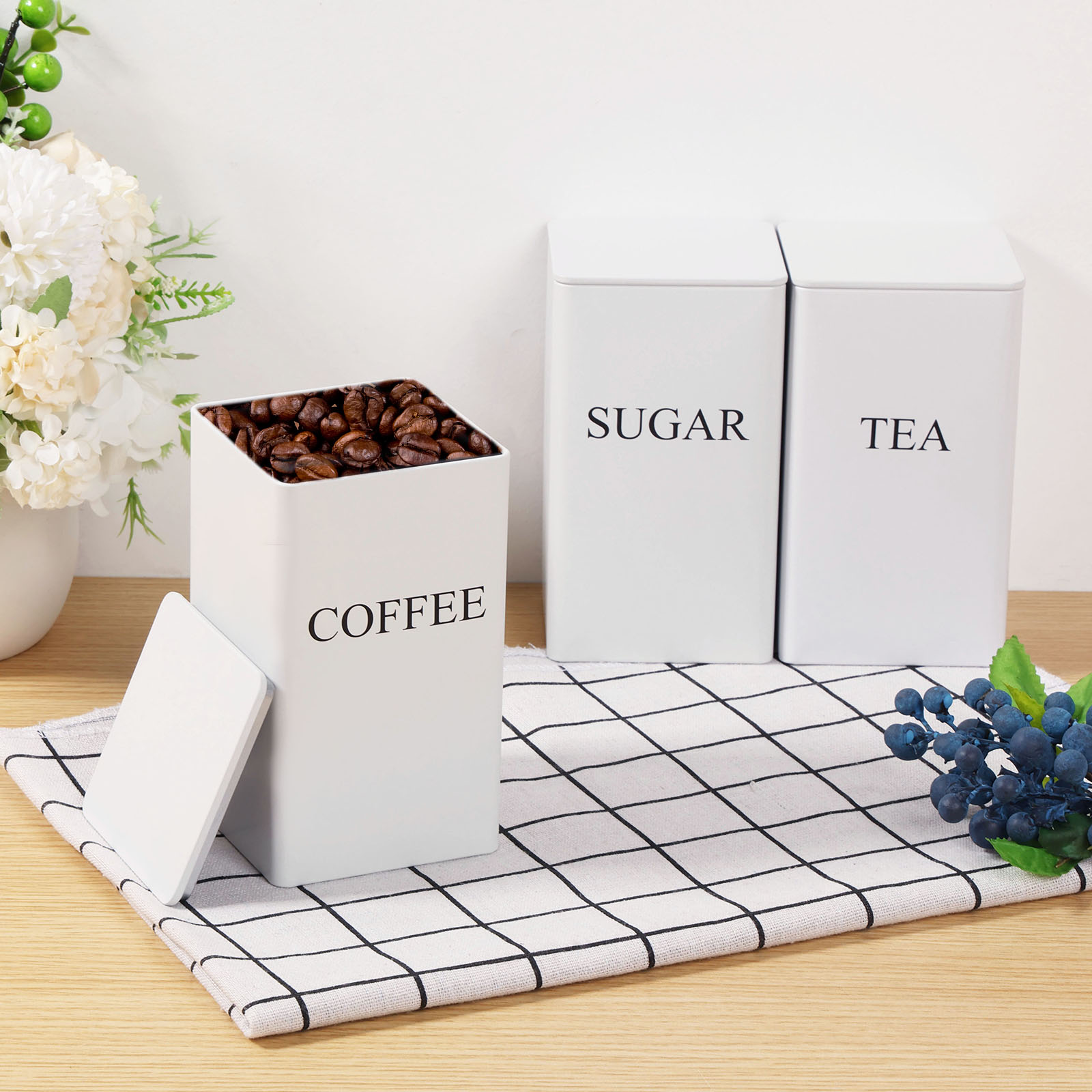 3 adet kahve çekirdeği saklama - Coffee Tea Canister Set incelemesi ve fiyatı