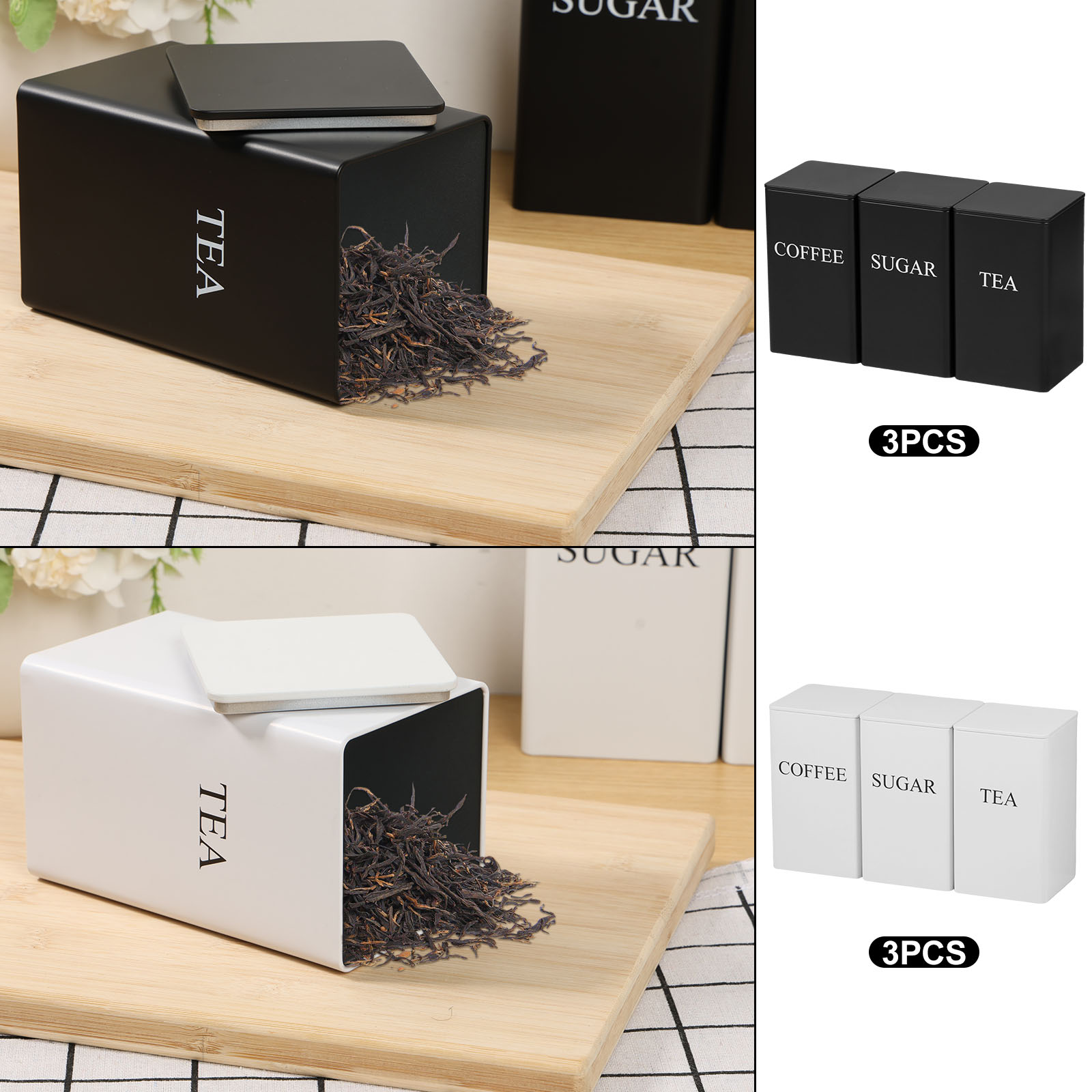 3 adet kahve çekirdeği saklama - Coffee Tea Canister Set incelemesi ve fiyatı