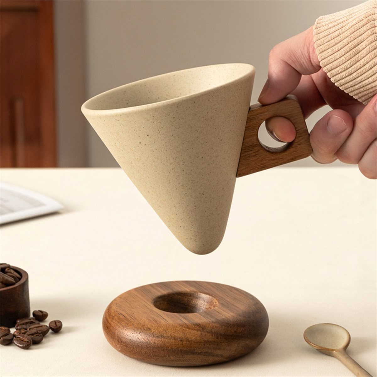 Seramik Kahve Fincanı ve Ahşap - Coffee Tea Cups incelemesi ve fiyatı