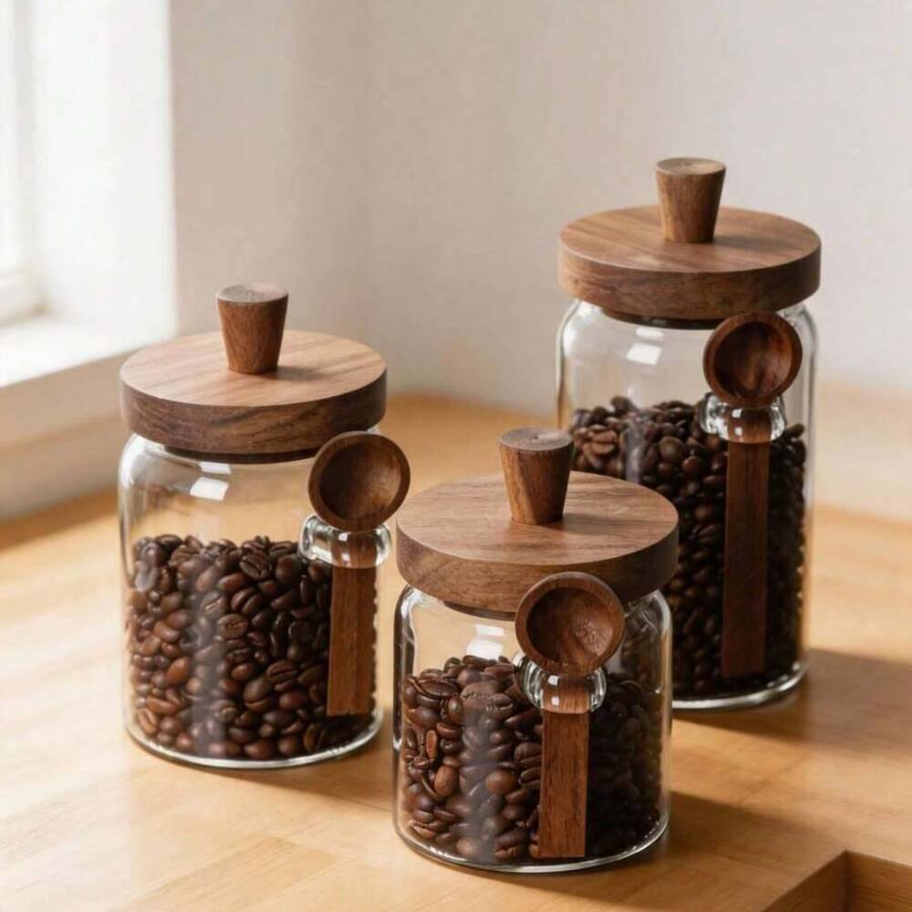 3 Parçalı Set Şeffaf Cam Kavan - Coffee Tea Canister Set incelemesi ve fiyatı