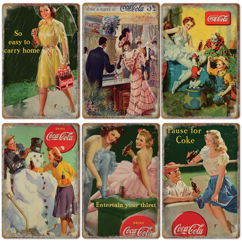 Vintage kola logosu Metal Post - Coffee Tea Poster incelemesi ve fiyatı