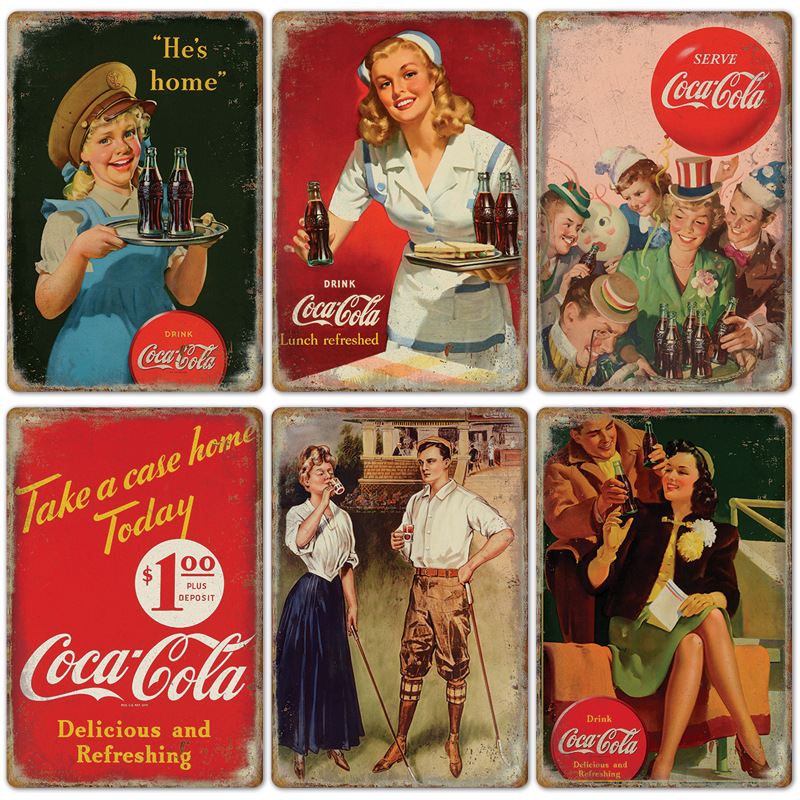 Vintage kola logosu Metal Post - Coffee Tea Poster incelemesi ve fiyatı