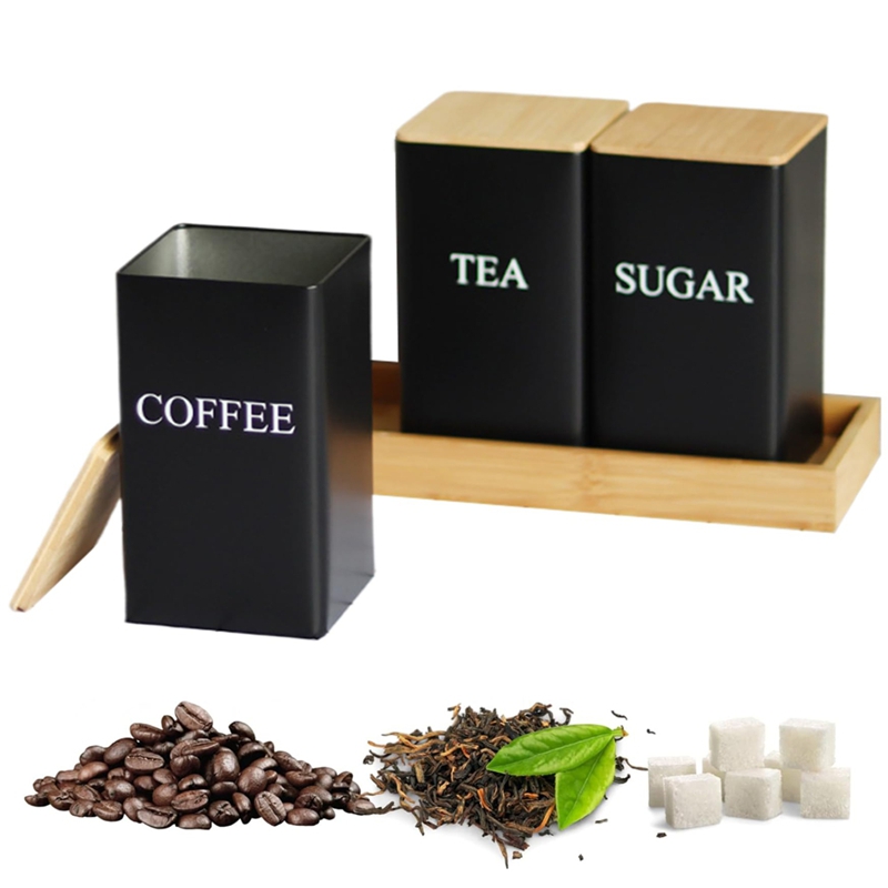 3'lü Çay Kahve Şeker Saklama K - Coffee Tea Canister Set incelemesi ve fiyatı