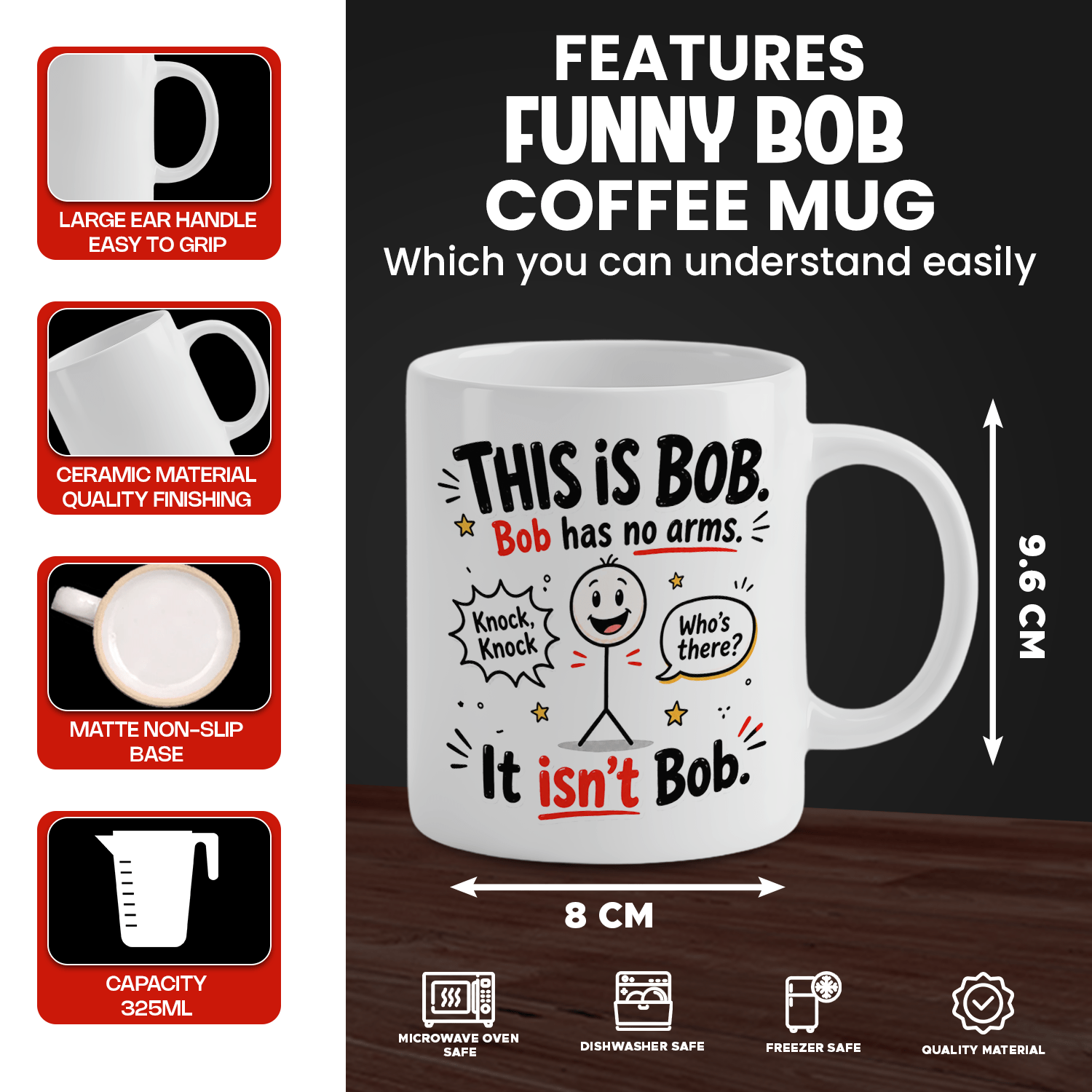 Komik Beyaz Seramik Kahve Kupa - Coffee Tea Jokes incelemesi ve fiyatı
