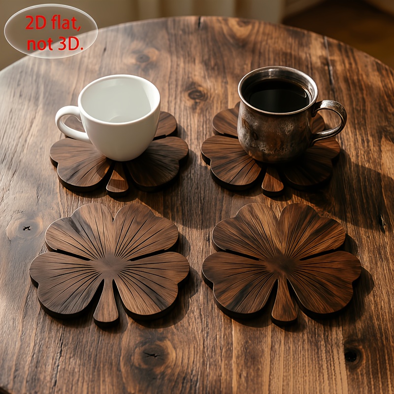 4 Adet 2D Düz Yonca Ahşap Bard - Coffee Tea Catering incelemesi ve fiyatı