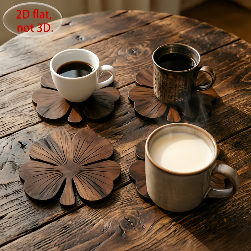 4 Adet 2D Düz Yonca Ahşap Bard - Coffee Tea Catering incelemesi ve fiyatı