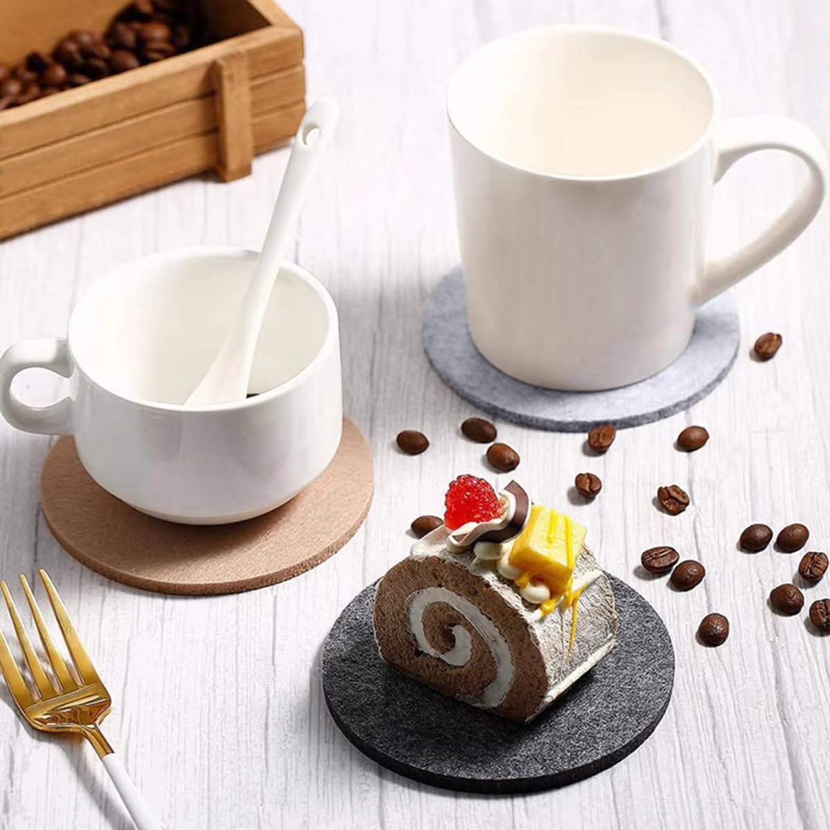 10 adet Yuvarlak Keçe Coaster  - Coffee Tea Station incelemesi ve fiyatı