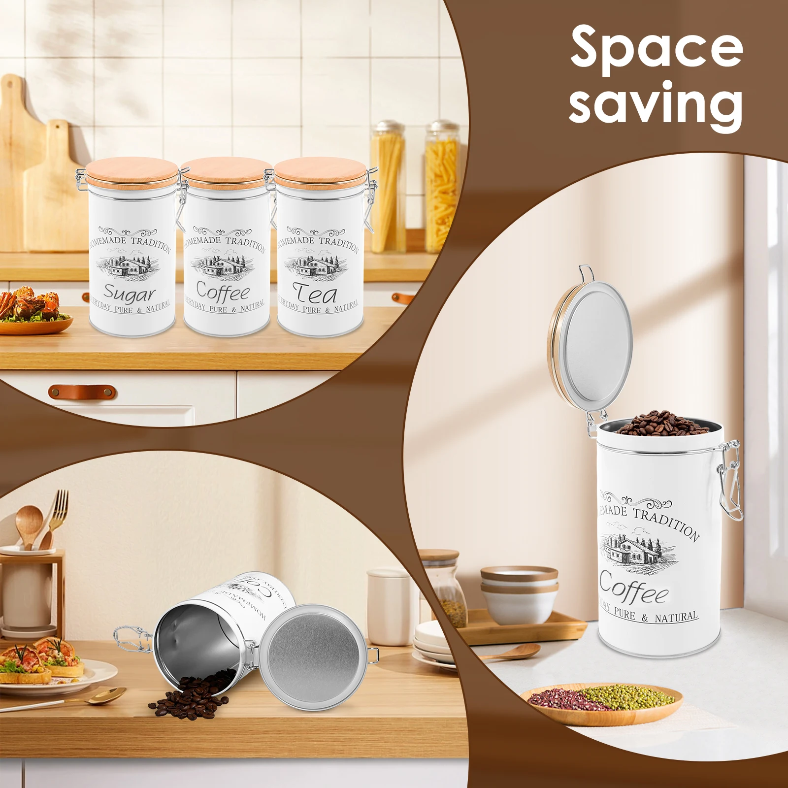 3 adet/takım çay kahve şeker k - Coffee Tea Canister Set incelemesi ve fiyatı