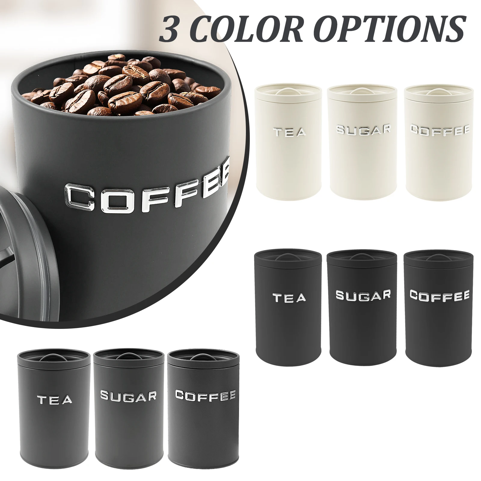 3 Adet Çay Kahve Şeker Saklama - Coffee Tea Canister Set incelemesi ve fiyatı
