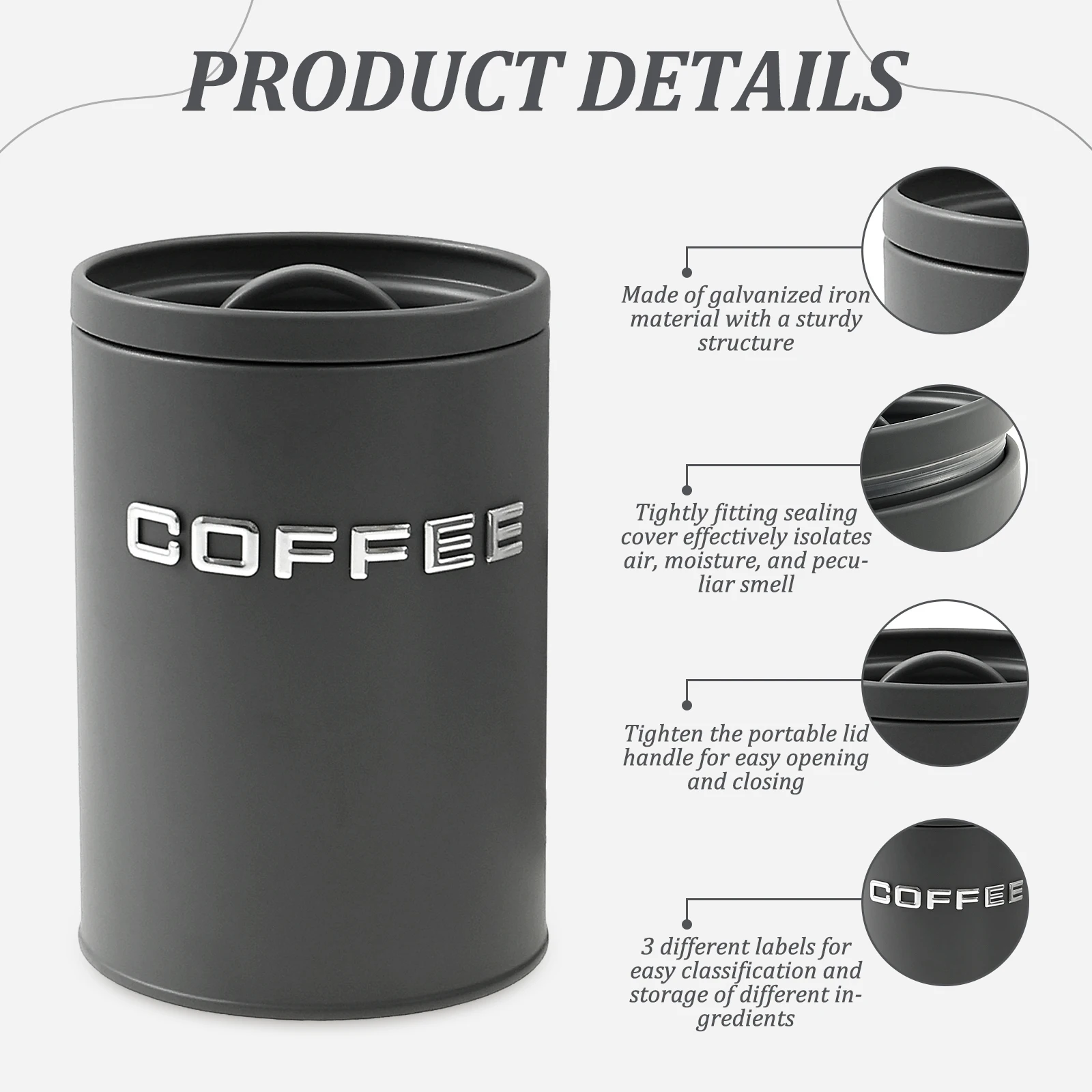 3 Adet Çay Kahve Şeker Saklama - Coffee Tea Canister Set incelemesi ve fiyatı